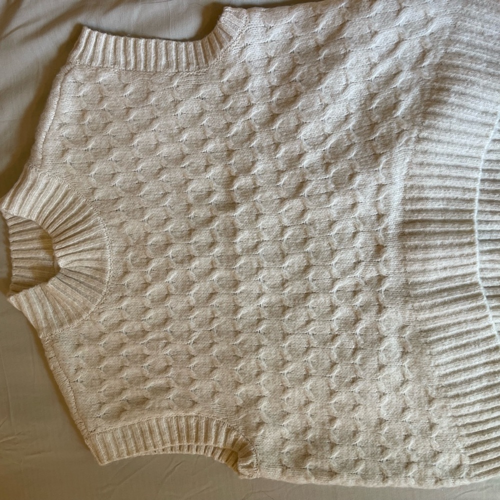 Cream Knit Sweater Vest